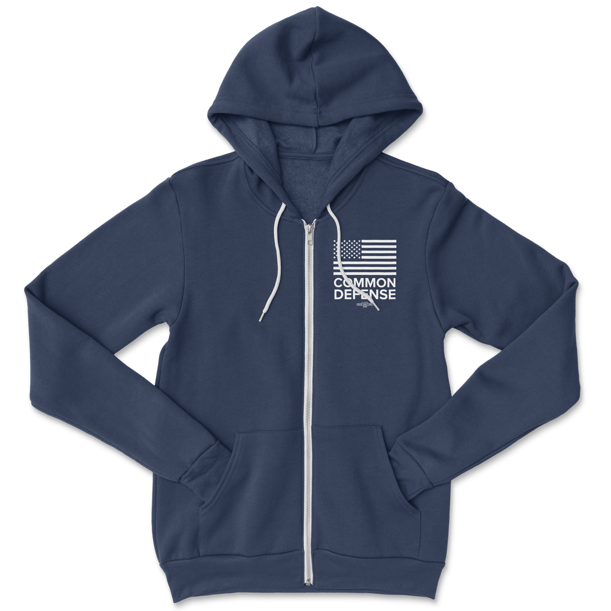 Common Defense Logo Navy Zip Hoodie